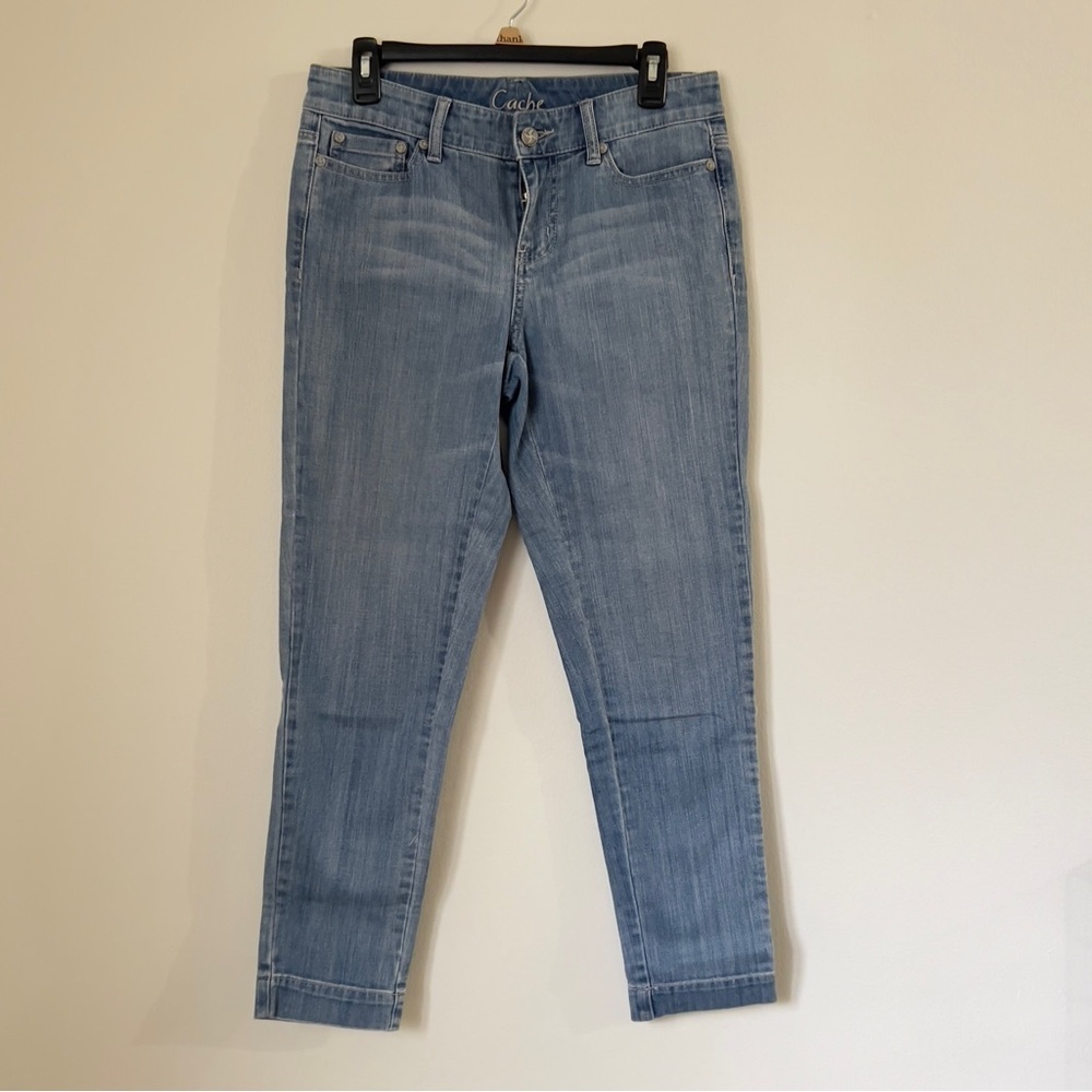 Cache Women’s Size 4 Lightweight Blue Wash Skinny Whiskering Pockets